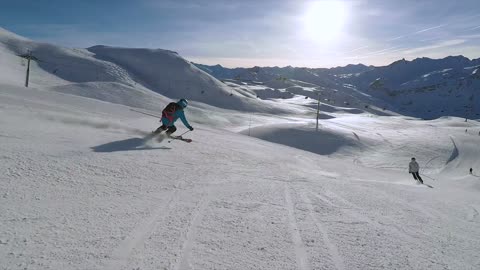 Mountain Skiing On Snow