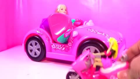 Barbie Pet Toys, Barbie Bike ride in park with puppy , Barbie doll video