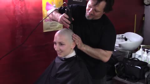 female head shaving - Karly