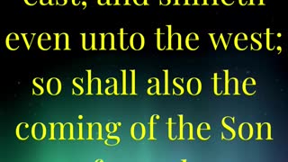 For as the lightning cometh out of the east, and shineth even unto the west;