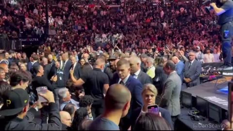 Crowd Goes Wild as Trump, Dana White, Don Jr., Kid Rock & Tucker Enter Ring at UFC295