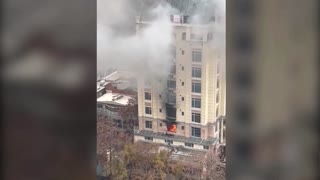 Smoke and fire billow from Kabul hotel