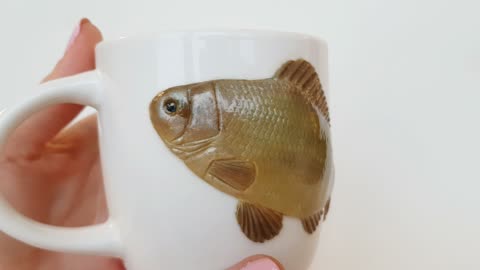 Gift to the fisherman mug with fish CARP. Cool gift for a man, son, husband, father, grandfather.