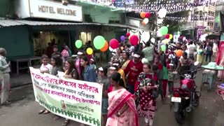 Indian sex workers march for Human Rights Day