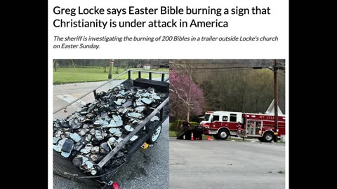 CIA CALLING CARD! 200 BIBLE'S BURNED IN LARGE TRAILER OUTSIDE OF A CHURCH ON EASTER SUNDAY!
