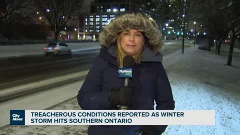 Hazardous conditions as winter storm hits southern Ontario