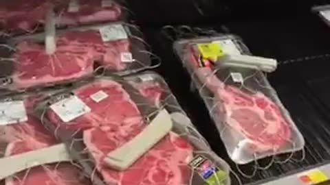 They're Locking Up Steaks At The Grocery Store...