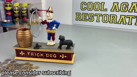 Rusty Trick Dog Mechanical Coin Bank Restoration - A Funny Way to Save Money
