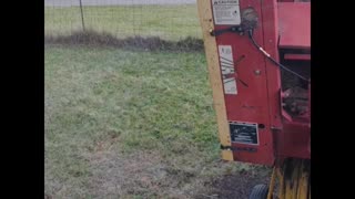 Preparing to bale corn stalks