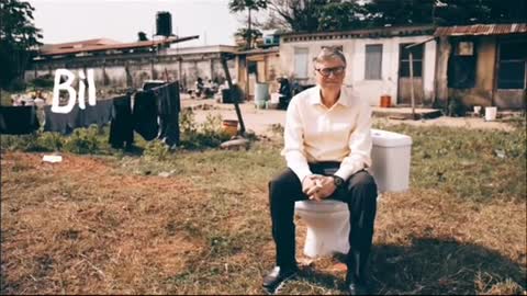 Bill Gate Sitting on The Toilet Pot Publicly