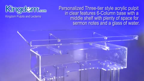 Personalized Three-tier Clear Acrylic Lectern Podium Pulpit - KL3TIER