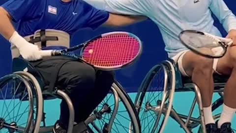 Novak Djokovic Makes a Fan's Dreams Come True By Playing Wheelchair Tennis With Him