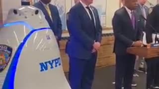 New York City Mayor Eric Adams Has Unveiled The Knightscope K5 Security Robot To Patrol The Subway