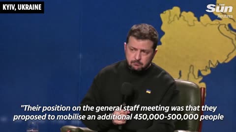 Ukrainian Military asks Zelensky to mobilise half a million people to defeat Russia