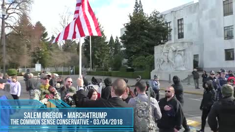 A Group Of 30 PBs And 3% Arrive To Stand Against AntiFa In Attempt To Allow A March4Trump Salem