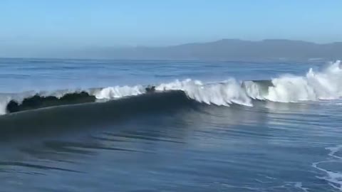 The ‘bomb cyclone’ storm brought pretty epic waves to the Venice Pier