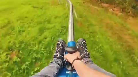 riding Sunkid mountain coaster in Borsec, Romania!