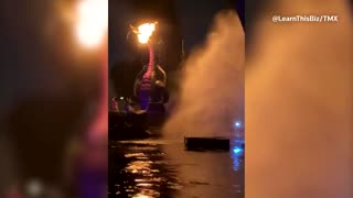 California Disney show cut short as giant dragon catches fire