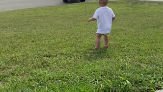 Baby Son Jumps with Excitement at Dad Coming Home