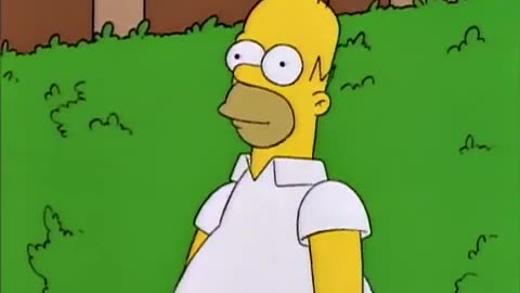 Homer simposon appear out of bushes than dessapear manancily