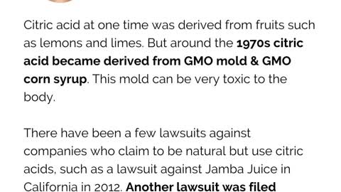 Citric Acid and Mold