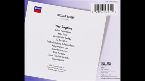 War Requiem by Benjamin Britten reviewed by Jonathan Swain November 2009