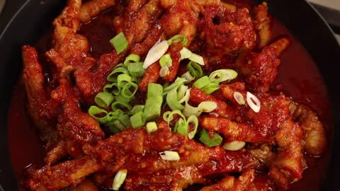 Resep Dakbal Ceker Ayam Pedas KOREA _ Korean Fire Spicy Chicken Feet Recipe