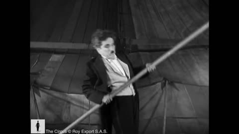 Charlie Chaplin on the tightrope