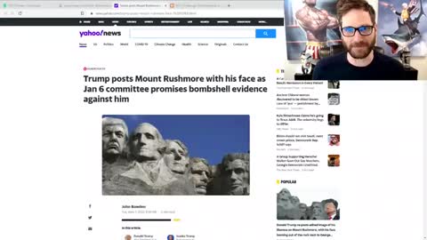 TRUMP TROLLS JAN 6TH COMMITTEE WITH MEMES OF HIS HEAD ON MT RUSHMORE