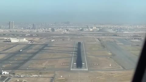 Beautiful view plane landing