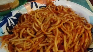 Eating Mueller's Pot-Sized Thin Spaghetti, Dbn, MI, 1/25/24