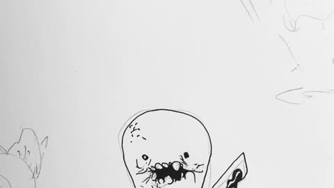 drawing and inking a creepy little dude