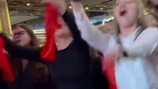 Patriotic Russians last night celebrating Putin