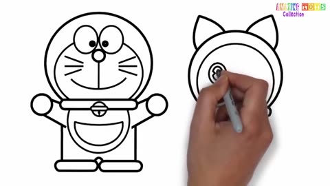 How to draw doramon