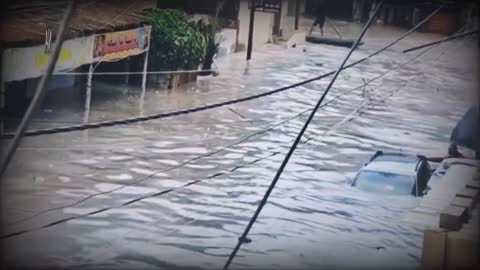 Footage of terrible floods in Palestine. The Gaza City has turned into an ocean
