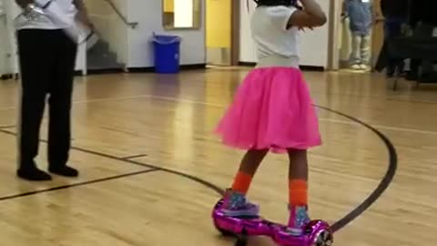 Little girl shows off hoverboard dance moves
