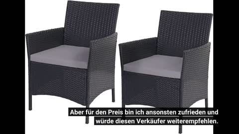 Ambientehome 2er Set Polyrattan schwarz Sessel