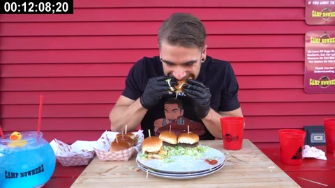 FOOD CHALLENGE : WORLD'S BIGGEST BURGER SLIDER CHALLENGE | Fried Chicken, Beef Rib, and Cheeseburger