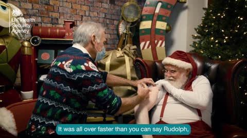 Santa Rolls Up His Sleeves This Winter to Encourage You to Get Your Booster