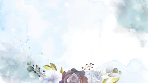 Water colour and Floral Blue Video Background