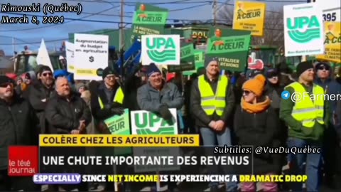 CANADA : Farmers In Rimouski broke to the streets, protesting higher living costs