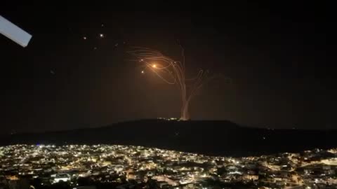 Crazy barrage of rockets and interceptions in the skies of northern Israel right now!