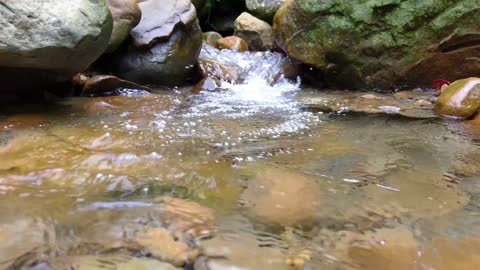 The relaxing sound of the waterfall