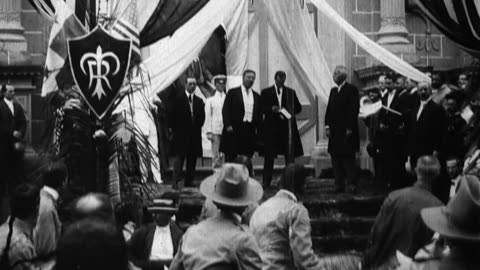 Theodore Roosevelt's Arrival in Panama (1906 Original Black & White Film)
