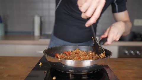 High Protein Beef Bowl with Peanut Butter.