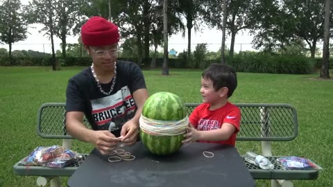 "How Many Rubber Bands Does it Take to Explode a Watermelon?" - Hilarious Challege!"