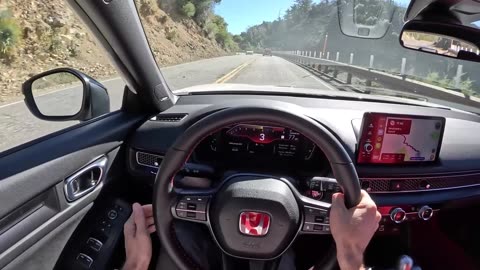 Driving Honda Civic Type R in Los Angeles Crest