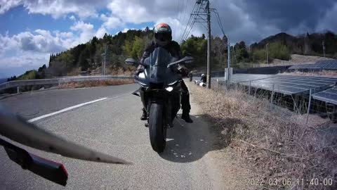 【バイク転倒】YAMAHA R1 Good job(๑و•̀ω•́)وMotorcycle accident site