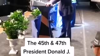 President Trump just hit the stage at the Celebration of Diamond of Diamond and Silk