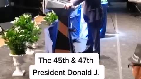 President Trump just hit the stage at the Celebration of Diamond of Diamond and Silk